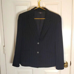 Alfani Womens Classic Black & White Pin Stripe Blazer, Business,Career, Office